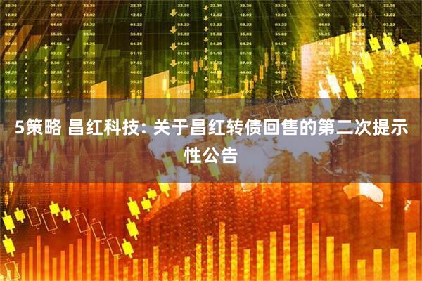 5策略 昌红科技: 关于昌红转债回售的第二次提示性公告