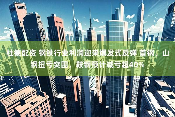 杜德配资 钢铁行业利润迎来爆发式反弹 首钢、山钢扭亏突围，鞍钢预计减亏超40%