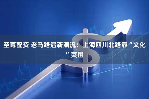 至尊配资 老马路遇新潮流：上海四川北路靠“文化”突围